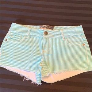 Hot Kiss Juniors Striped Jean Shorts